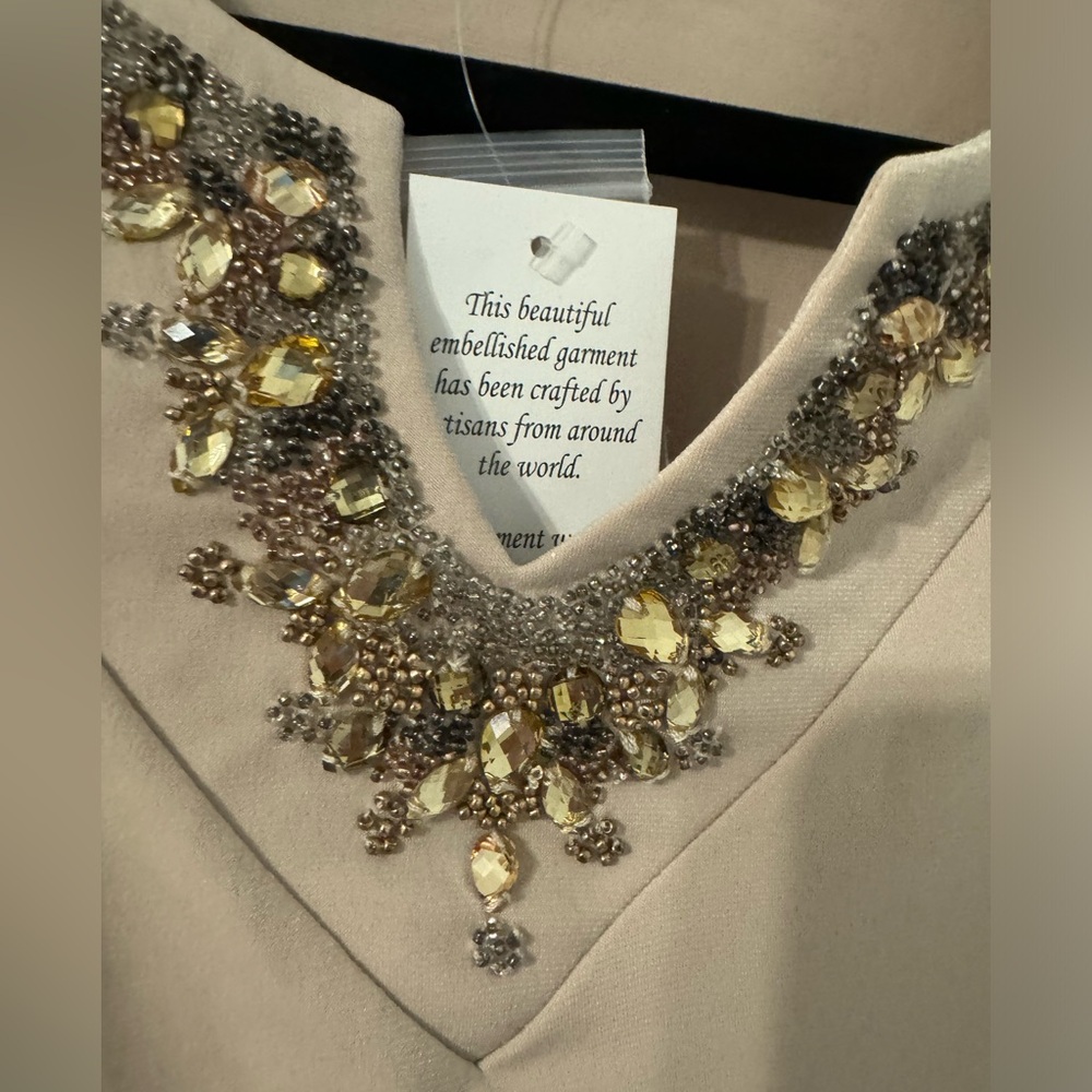 Susan Graver Jeweled Tank Blouse Small - Picture 3 of 5